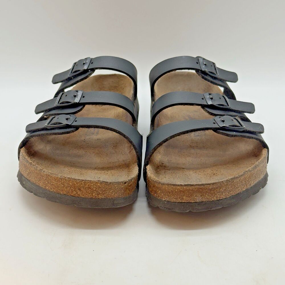 Birkenstock Florida Soft Footbed Sandal EU 40 W 9 - M 7 Black Triple Strap Slide - Picture 2 of 12